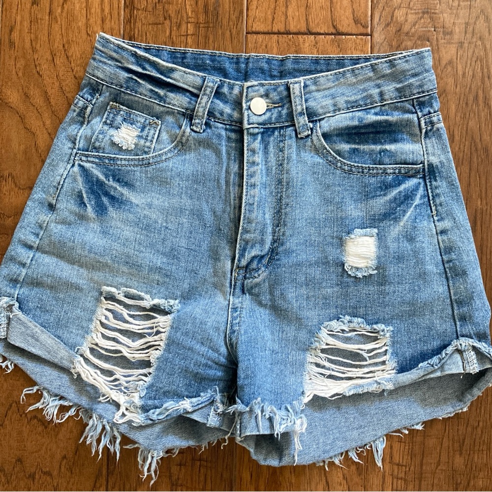 Denim Distressed Women Shorts